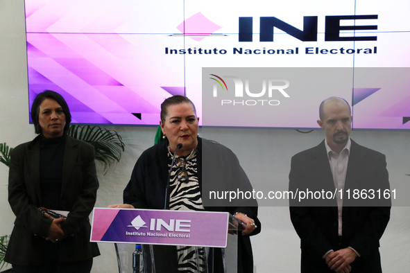 Electoral counselor Norma Irene De La Cruz, President of the National Electoral Institute (INE) Guadalupe Taddei, and electoral counselor Ar...