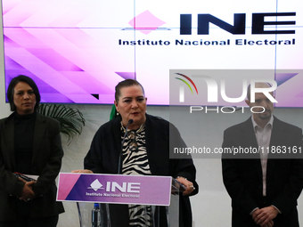 Electoral counselor Norma Irene De La Cruz, President of the National Electoral Institute (INE) Guadalupe Taddei, and electoral counselor Ar...