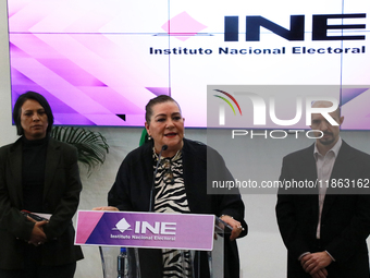 Electoral counselor Norma Irene De La Cruz, President of the National Electoral Institute (INE) Guadalupe Taddei, and electoral counselor Ar...