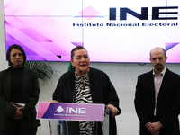 Electoral counselor Norma Irene De La Cruz, President of the National Electoral Institute (INE) Guadalupe Taddei, and electoral counselor Ar...