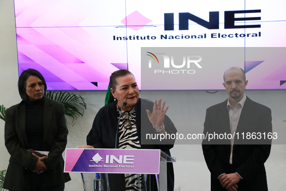 Electoral counselor Norma Irene De La Cruz, President of the National Electoral Institute (INE) Guadalupe Taddei, and electoral counselor Ar...