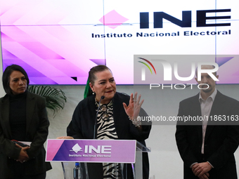 Electoral counselor Norma Irene De La Cruz, President of the National Electoral Institute (INE) Guadalupe Taddei, and electoral counselor Ar...