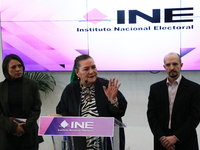 Electoral counselor Norma Irene De La Cruz, President of the National Electoral Institute (INE) Guadalupe Taddei, and electoral counselor Ar...