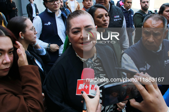 The president of the National Electoral Institute (INE), Guadalupe Taddei, addresses the media at the end of the press conference on the occ...