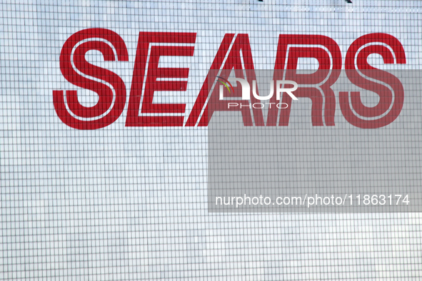 The logo of the Mexican department store company SEARS is on the facade of a shopping mall in Mexico City, Mexico, on December 12, 2024. (Ph...