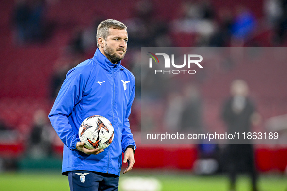 Lazio goalkeeper coach Cristiano Viotti is present during the match between Ajax and Lazio at the Johan Cruijff ArenA for the UEFA Europa Le...