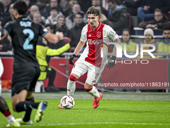 AFC Ajax Amsterdam forward Mika Godts plays during the match between Ajax and Lazio at the Johan Cruijff ArenA for the UEFA Europa League -...