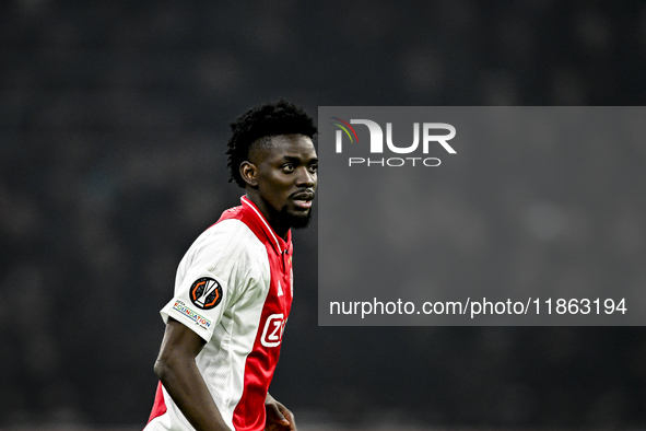 AFC Ajax Amsterdam forward Bertrand Traore plays during the match between Ajax and Lazio at the Johan Cruijff ArenA for the UEFA Europa Leag...