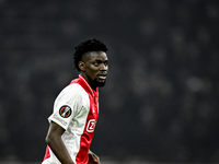 AFC Ajax Amsterdam forward Bertrand Traore plays during the match between Ajax and Lazio at the Johan Cruijff ArenA for the UEFA Europa Leag...