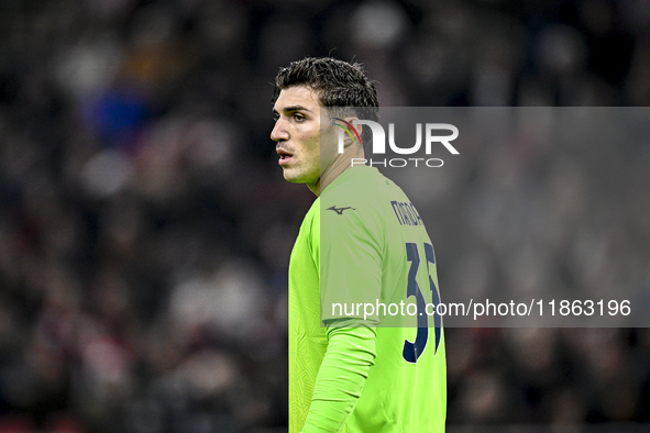 Lazio goalkeeper Christos Mandas plays during the match between Ajax and Lazio at the Johan Cruijff ArenA for the UEFA Europa League - Leagu...