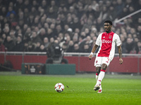 AFC Ajax Amsterdam defender Jorrel Hato plays during the match between Ajax and Lazio at the Johan Cruijff ArenA for the UEFA Europa League...