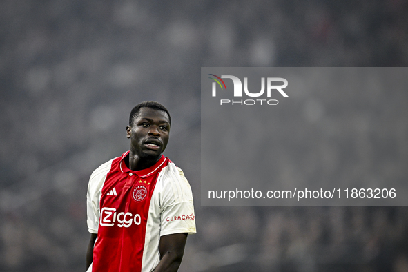 AFC Ajax Amsterdam forward Brian Brobbey plays during the match between Ajax and Lazio at the Johan Cruijff ArenA for the UEFA Europa League...