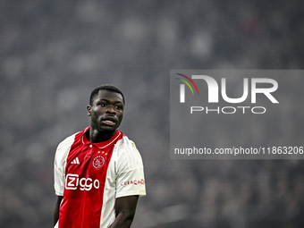 AFC Ajax Amsterdam forward Brian Brobbey plays during the match between Ajax and Lazio at the Johan Cruijff ArenA for the UEFA Europa League...