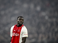 AFC Ajax Amsterdam forward Brian Brobbey plays during the match between Ajax and Lazio at the Johan Cruijff ArenA for the UEFA Europa League...