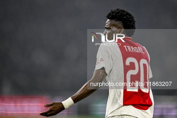 AFC Ajax Amsterdam forward Bertrand Traore plays during the match between Ajax and Lazio at the Johan Cruijff ArenA for the UEFA Europa Leag...