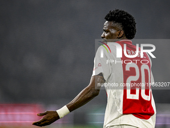 AFC Ajax Amsterdam forward Bertrand Traore plays during the match between Ajax and Lazio at the Johan Cruijff ArenA for the UEFA Europa Leag...