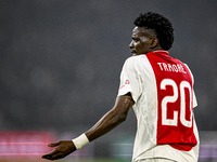 AFC Ajax Amsterdam forward Bertrand Traore plays during the match between Ajax and Lazio at the Johan Cruijff ArenA for the UEFA Europa Leag...