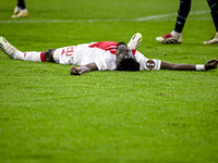 AFC Ajax Amsterdam forward Bertrand Traore plays during the match between Ajax and Lazio at the Johan Cruijff ArenA for the UEFA Europa Leag...