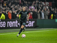 Lazio midfielder Adam Marusic plays during the match between Ajax and Lazio at the Johan Cruijff ArenA for the UEFA Europa League - League p...