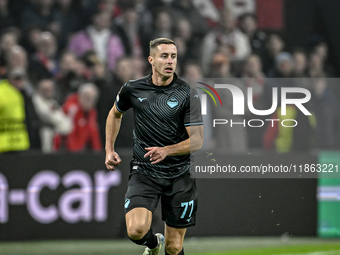 Lazio midfielder Adam Marusic plays during the match between Ajax and Lazio at the Johan Cruijff ArenA for the UEFA Europa League - League p...