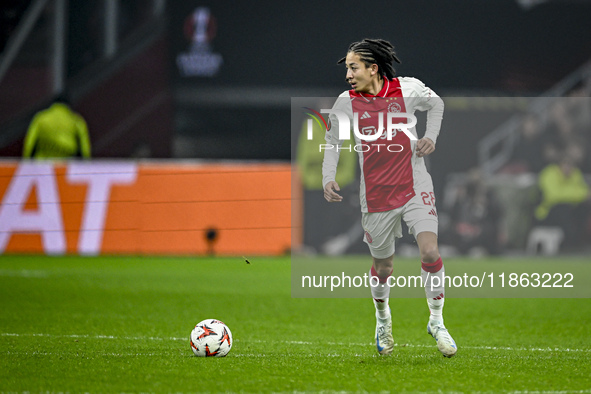 AFC Ajax Amsterdam midfielder Kian Fitz-Jim plays during the match between Ajax and Lazio at the Johan Cruijff ArenA for the UEFA Europa Lea...