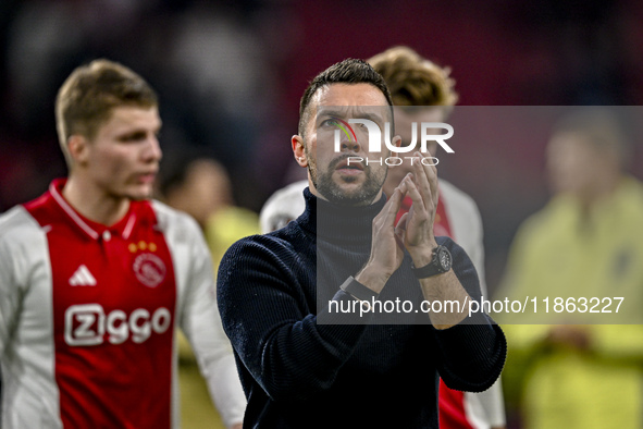 AFC Ajax Amsterdam trainer Francesco Fariolo is present during the match between Ajax and Lazio at the Johan Cruijff ArenA for the UEFA Euro...