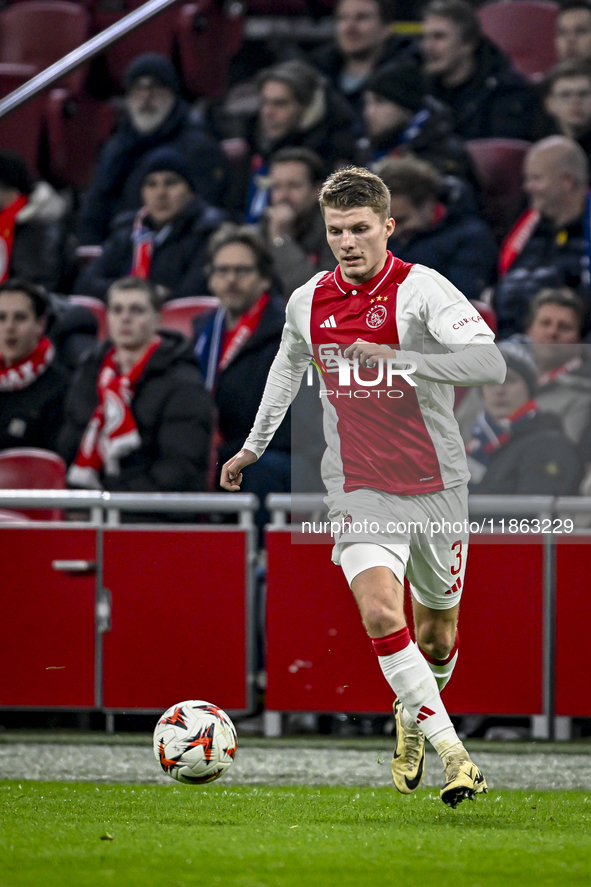 AFC Ajax Amsterdam forward Christian Rasmussen plays during the match between Ajax and Lazio at the Johan Cruijff ArenA for the UEFA Europa...