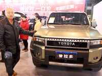 People view cars at the 16th Shandong International Auto Show in Qingdao, China, on December 13, 2024. (