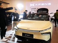 People view cars at the 16th Shandong International Auto Show in Qingdao, China, on December 13, 2024. (