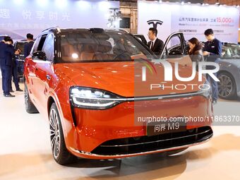 People view cars at the 16th Shandong International Auto Show in Qingdao, China, on December 13, 2024. (