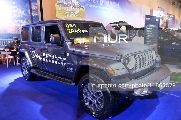 People view cars at the 16th Shandong International Auto Show in Qingdao, China, on December 13, 2024. 