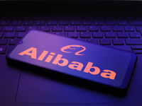 The Alibaba Group logo appears on the screen of a smartphone in Reno, United States, on December 12, 2024. (