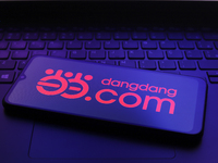 The Dangdang logo appears on the screen of a smartphone in Reno, United States, on December 12, 2024 (