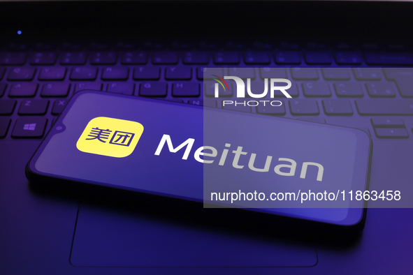 The Meituan logo appears on the screen of a smartphone in Reno, United States, on December 12, 2024 