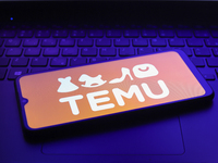 The Temu logo appears on the screen of a smartphone in Reno, United States, on December 12, 2024 (