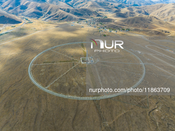 The photo shows a solar radio imaging telescope array in Daocheng County, Garze, Sichuan province, China, on October 17, 2024. 