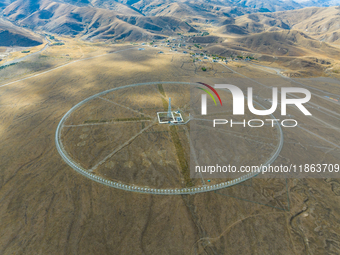 The photo shows a solar radio imaging telescope array in Daocheng County, Garze, Sichuan province, China, on October 17, 2024. (