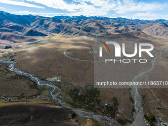 The photo shows a solar radio imaging telescope array in Daocheng County, Garze, Sichuan province, China, on October 17, 2024. (