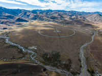 The photo shows a solar radio imaging telescope array in Daocheng County, Garze, Sichuan province, China, on October 17, 2024. (