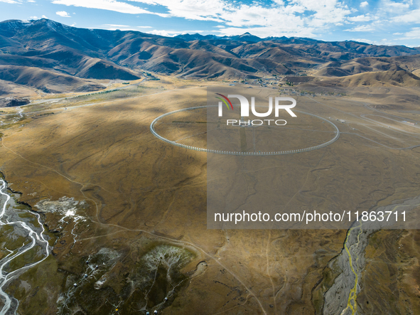 The photo shows a solar radio imaging telescope array in Daocheng County, Garze, Sichuan province, China, on October 17, 2024. 