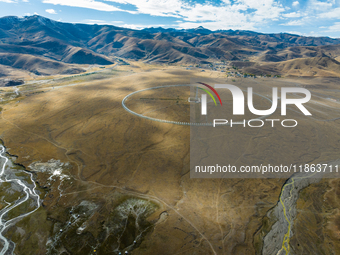 The photo shows a solar radio imaging telescope array in Daocheng County, Garze, Sichuan province, China, on October 17, 2024. (