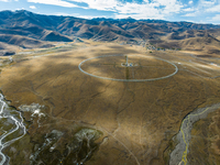 The photo shows a solar radio imaging telescope array in Daocheng County, Garze, Sichuan province, China, on October 17, 2024. (