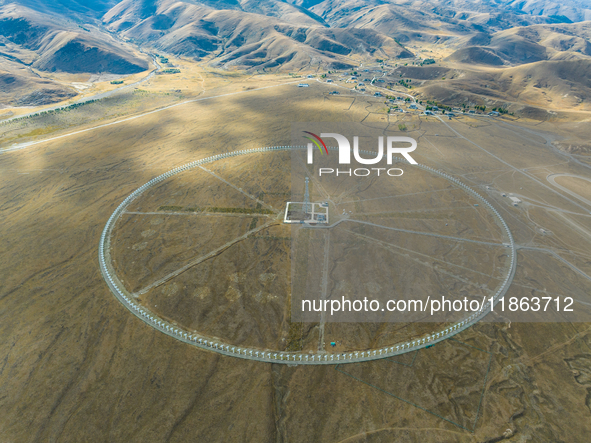 The photo shows a solar radio imaging telescope array in Daocheng County, Garze, Sichuan province, China, on October 17, 2024. 