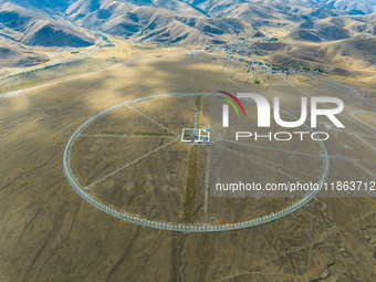 The photo shows a solar radio imaging telescope array in Daocheng County, Garze, Sichuan province, China, on October 17, 2024. (