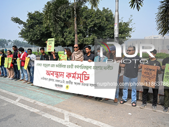 Activists Of An Environmental Organization Stage A Protest Rally Demanding Immediate Adoption Of An Emergency Action Plan To Prevent Air Pol...