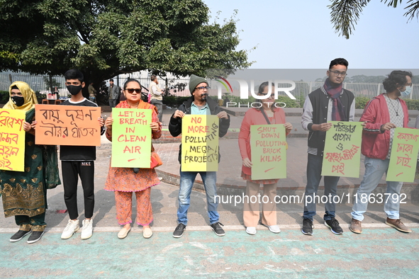 Activists Of An Environmental Organization Stage A Protest Rally Demanding Immediate Adoption Of An Emergency Action Plan To Prevent Air Pol...