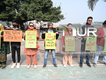 Activists Of An Environmental Organization Stage A Protest Rally Demanding Immediate Adoption Of An Emergency Action Plan To Prevent Air Pol...