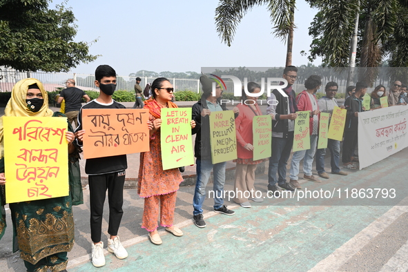 Activists Of An Environmental Organization Stage A Protest Rally Demanding Immediate Adoption Of An Emergency Action Plan To Prevent Air Pol...