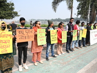 Activists Of An Environmental Organization Stage A Protest Rally Demanding Immediate Adoption Of An Emergency Action Plan To Prevent Air Pol...