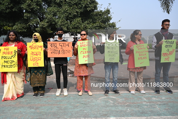 Activists Of An Environmental Organization Stage A Protest Rally Demanding Immediate Adoption Of An Emergency Action Plan To Prevent Air Pol...